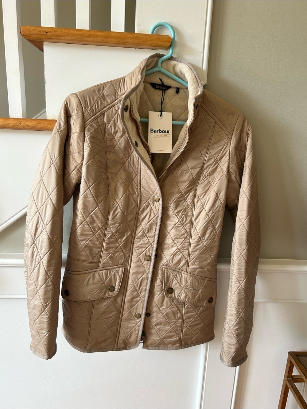Barbour Quilted Light Beige Utility Jacket
